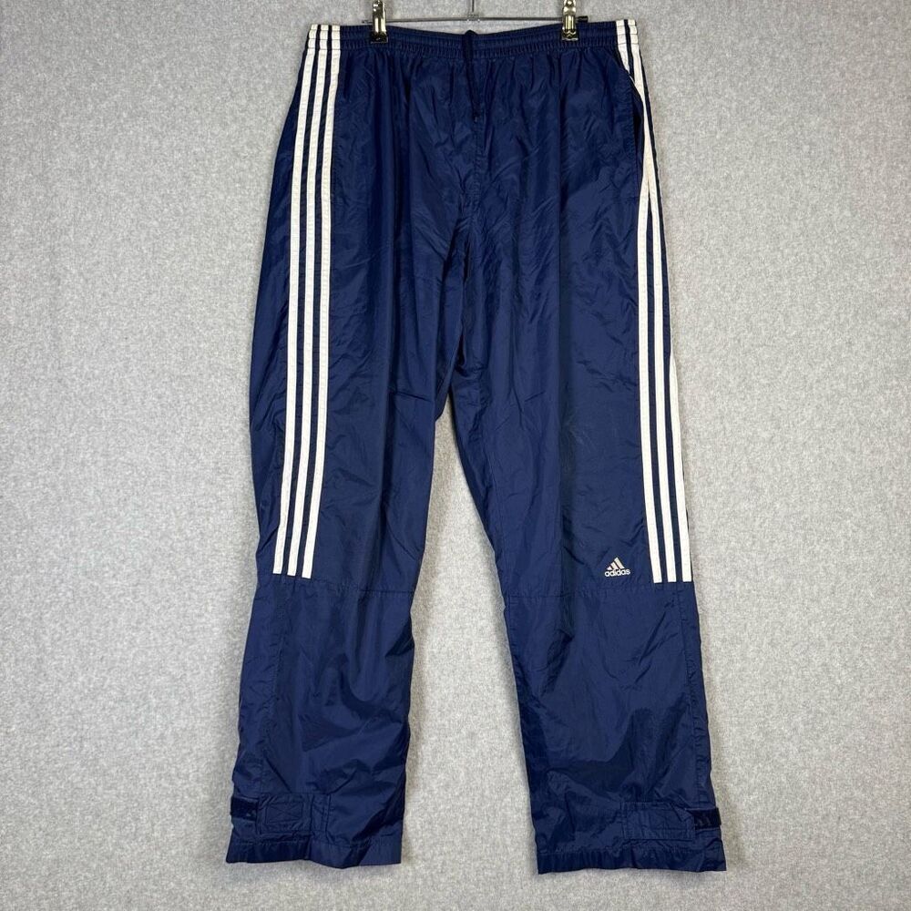 Vintage Adidas Men's Size Large Blue Ankle Sweatpants Track Pants Striped